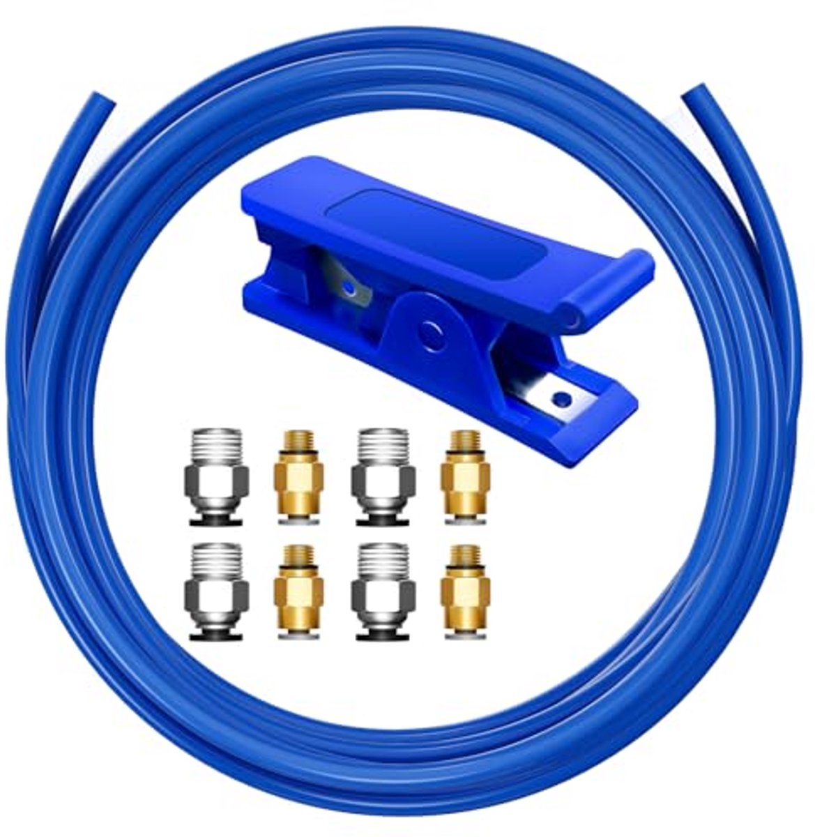 PTFE Slang 4 mm voor 1,75 mm Filament met Aansluitstukken en Snijgereedschap – 3D-printer Accessoires