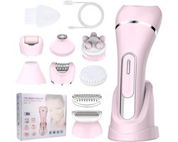Epilator voor vrouwen - 7-in-1 epilator voor vrouwen - Lichaamsscheerapparaat - Bikinilijntrimmer - Gezichtsscheerapparaat - Eeltverwijderaar voor voeten - IPX7 waterdicht elektrisch scheerapparaat - Ideaal cadeau voor vrouwen - Roze