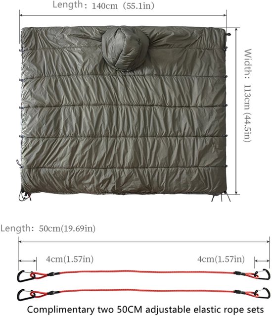 Benelux Select Hangmat Camping - Hangmat - Hangmat Outdoor - Outdoor Hangmat - Winddicht - Multi-functioneel - Tot -5°C - 225 x 140 cm van Benelux Select — afbeelding 5