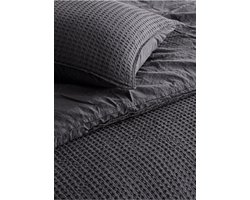 Waffle Nero Striped Classics Design Duvet Cover Set – Soft Antracite 100% Cotton Ranforce Single Size - Waffle Nero Striped Classics Design Dekbedovertrekset – Zacht Antraciet 100% Katoen Ranforce Eenpersoonsmaat