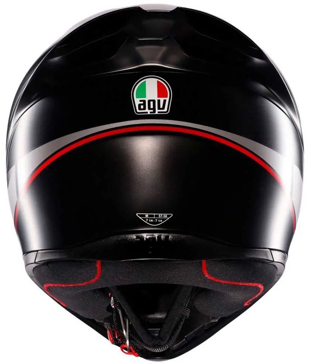 AGV K1 S LAP MATT BLACK/GREY/RED - Maat S - Integraal helm - Scooter helm - Motorhelm - Zwart - Scooterhelmen mannen en vrouwen. – foto 3