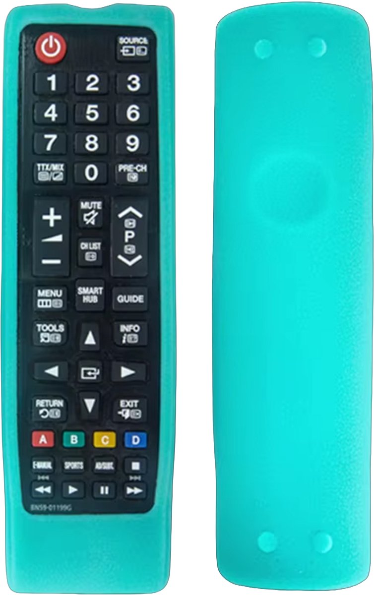 Ibley Beschermhoes voor Samsung BN59-01175N afstandsbediening – Glow in the dark blauw – Siliconen Remote Case