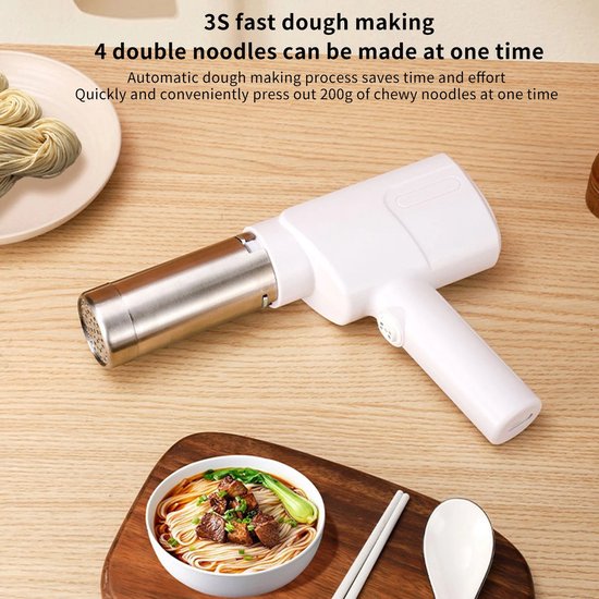 ACEP Pastamaker - Pasta maker - Elektrische pastamachine - Draadloos - 5vormen - Noodlemaker - Roestvrij staal - Pasta - Kleur wit van ACEP — afbeelding 3