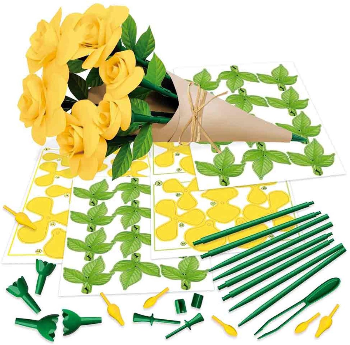 Educa Boeket 6 Rozen Bloemsierkunst Geel