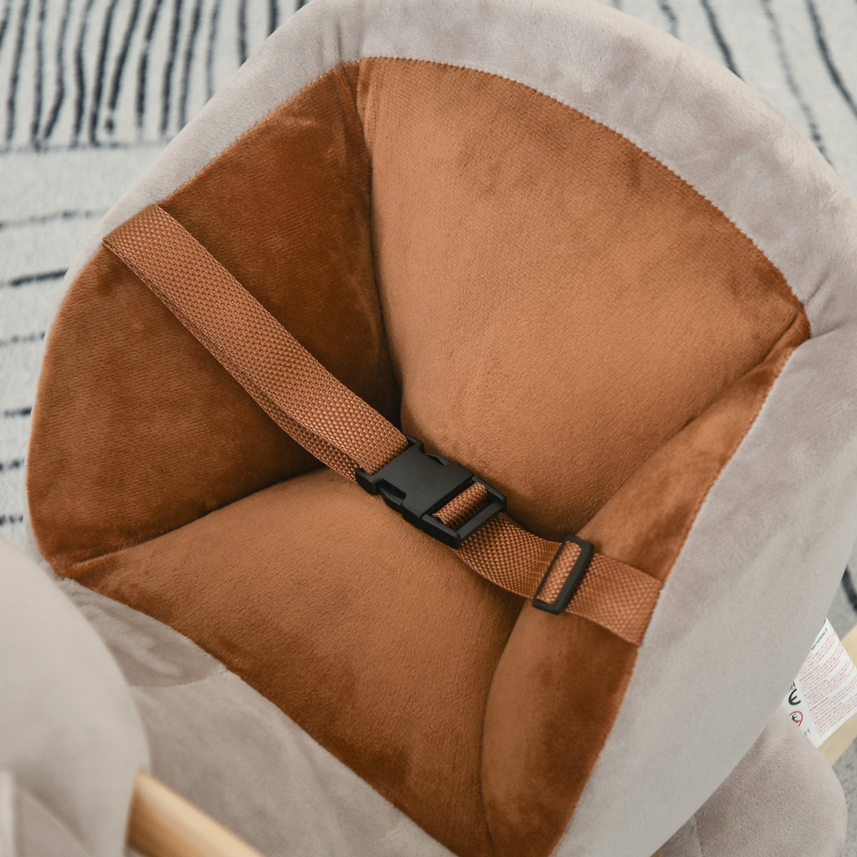 HOMCOM-Kinderschommelpaard-Knuffel-60x33x50cm-Grijs