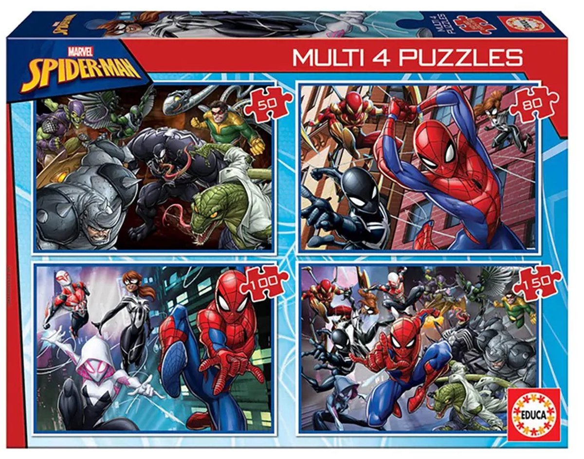 Spider-Man multipuzzel 4-in-1 50-80-100-150st