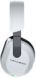 Witte Turtle Beach gaming headset, zij-aanzicht met zwarte oorschelpen en indicatorlampje.