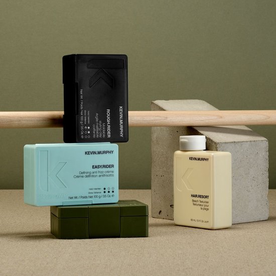 Kevin Murphy Night.Rider, Easy.Rider en Hair.Resort producten op een groene achtergrond.