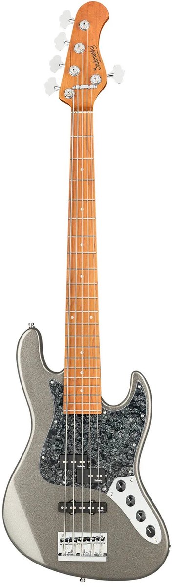 Sadowsky MetroExpress Hybrid P/J Bass Roasted Maple Solid Silver Metallic High Polish 5-snarige basgitaar
