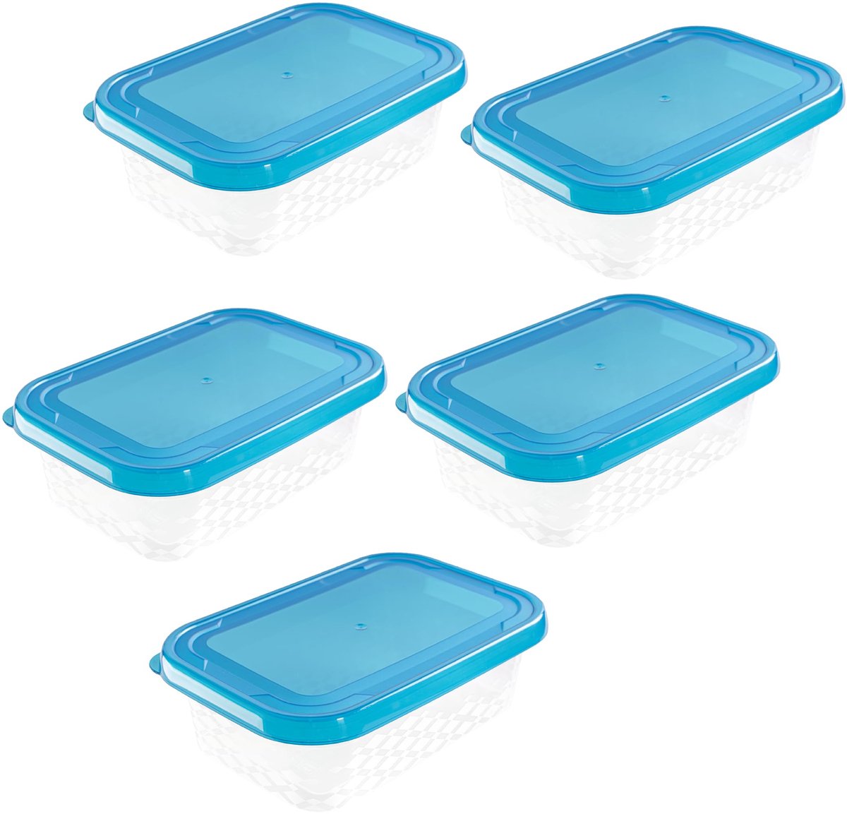 Unyqoos® Vijfdelige set voedselcontainers voor koelkast en vriezer, BPA-vrij