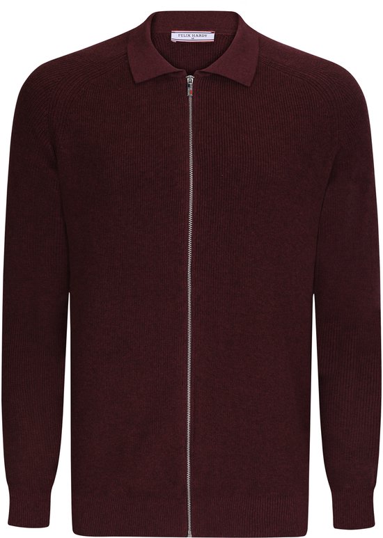 Gilet Felix Hardy zippé - 100 % Katoen - Bordeaux - Taille 2XL