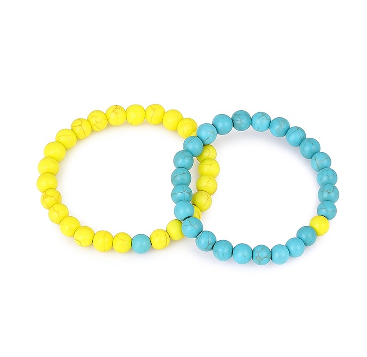 EmmyRovi | Connection Collection | Verbinding armbanden | Geel & Blauw | Natuursteen