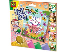 SES Creative Foil art - Boswereld wonders - Knutselen - Voor Kinderen Vanaf 5 Jaar - 4 Kleuren - 6 Kaarten