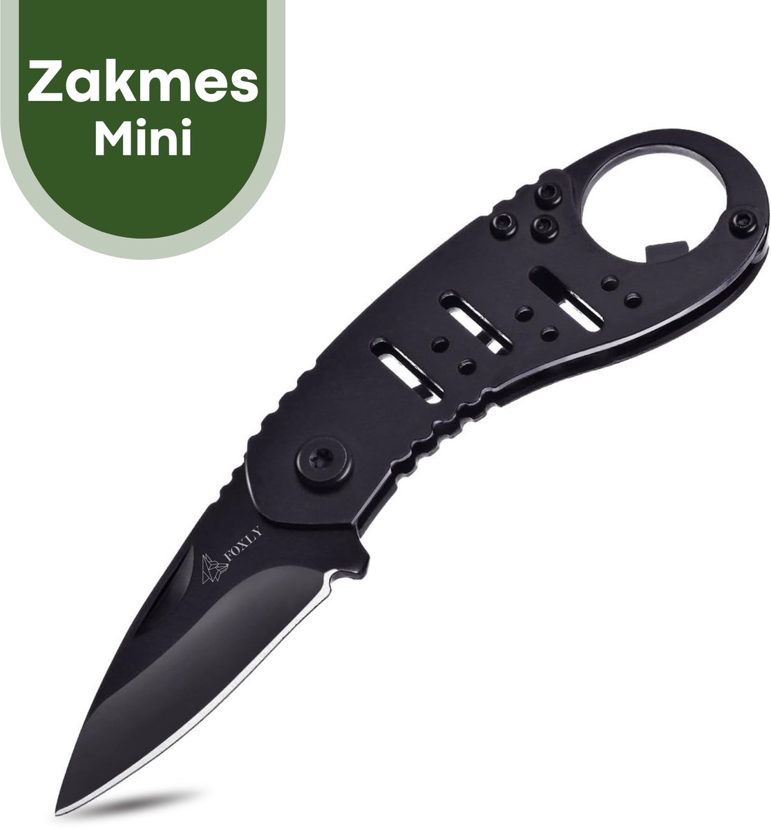 FOXLY® Survival Mini Zakmes Storm X93 + Draagetui - Survival mes - Jachtmes - Camping - Kamperen