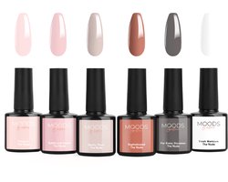 Moods Gellac 6-delige Set - Gel Nagellak - 8ML - The Nude Edition - Gellac - Nagels - Gellak Starterspakket - Nude Kleuren - HEMA- & TPO-vrij