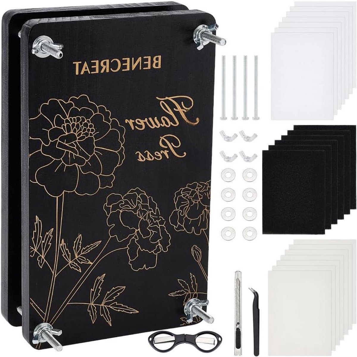 Provento - Bloemen Persen Kit voor Volwassenen en Crafters, Houten Plant Behoud Kit, Drogen Bloem Blad Maken