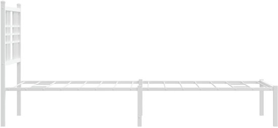 vidaXL - Bedframe - met - hoofdbord - zonder - matras - metaal - wit - 75x190 - cm
