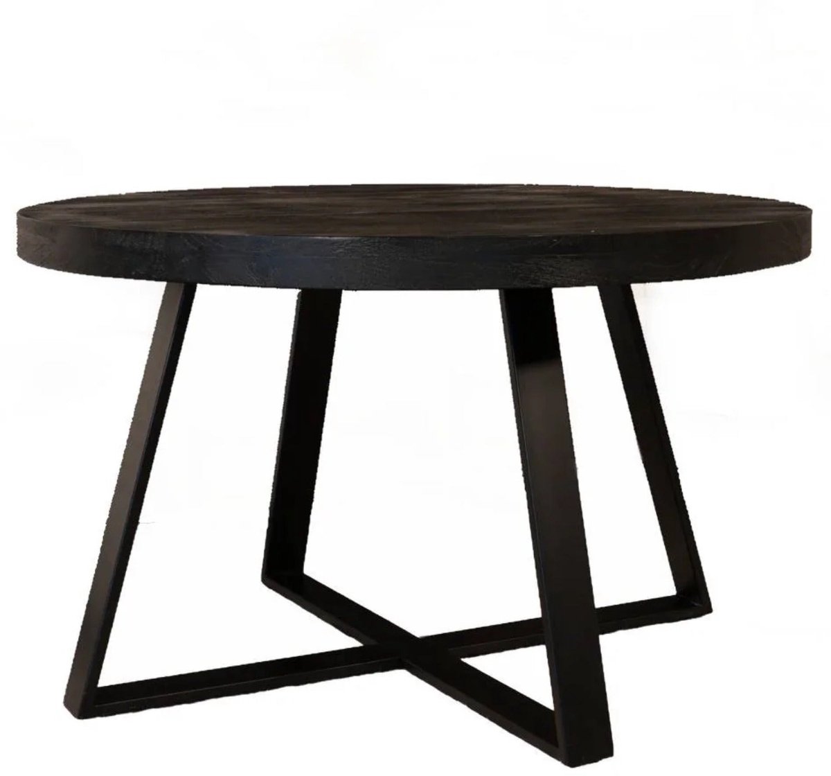 Lizzely Garden & Living Salontafel rond mangohout Teun zwart side table industrieel bijzettafel mango hout