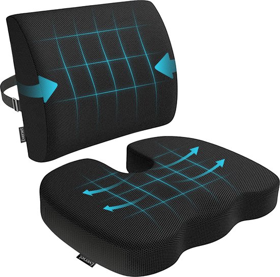 Good4You Orthopedisch Zitkussen & Ergonomisch Rugkussen - Zwart - Good4You
