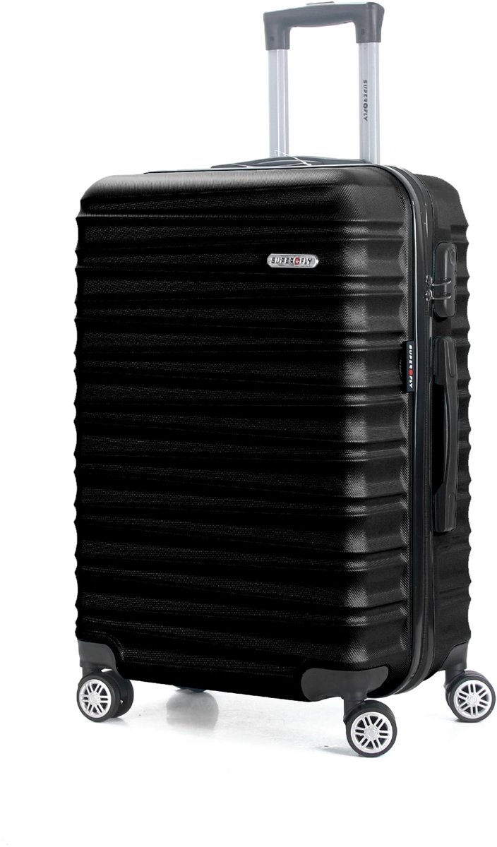 Trolley ADC Palma Grote reiskoffer 75 cm – Harde ABS trolley met 4 dubbele zwenkwielen en cijferslot – 75 x 45 x 28 cm – 94 L – Zwart