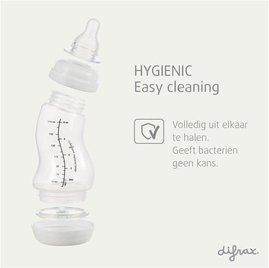 Difrax Natural Babyfles - 170 ml - Anti Koliek - 2 Stuks van Merkloos — afbeelding 4