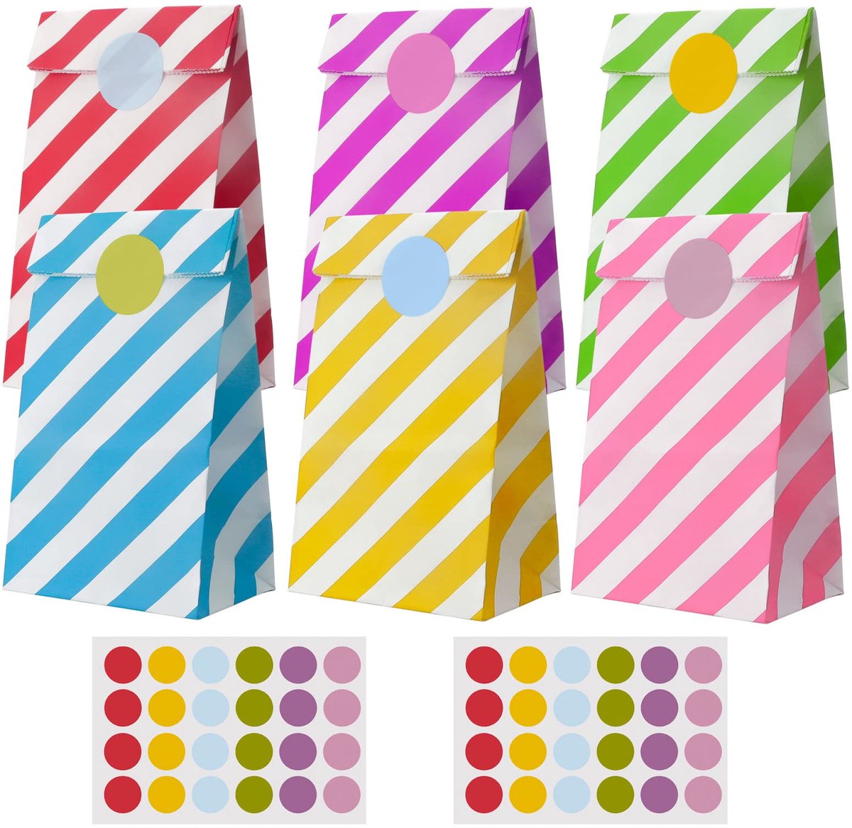 IMPERATORIS® Uitdeelzakjes met Strip/Stickers - Koekzakjes/Snoepzak/Geschenkzakjes - 36 stuks