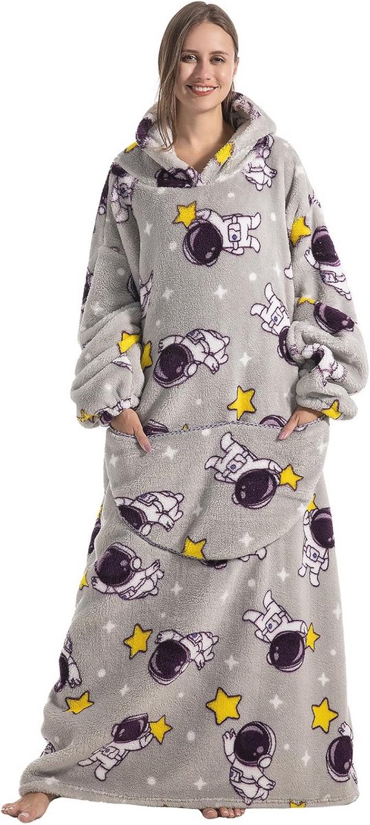 Oversized Snoodie Hoodie Deken voor Dames - Ultiem Comfortabel en Warm - Zachte en Luxe Deken met Capuchon voor Ontspanning en Vrije Beweging