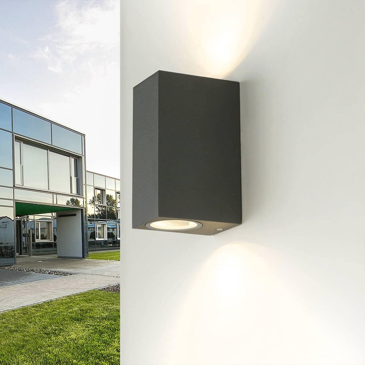 Moderne Up & Down Wandlamp voor Buiten - Antraciet - IP44 - GU10