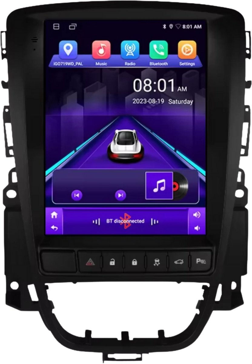 Autoradio met bluetooth - Carplay - Voor Opel Astra J/ Vauxhall & Buick Verano (2009-2015) - Geschikt voor Apple en Android - Stereo - Navigatie - Navigatiesysteem auto - 1GB 32GB