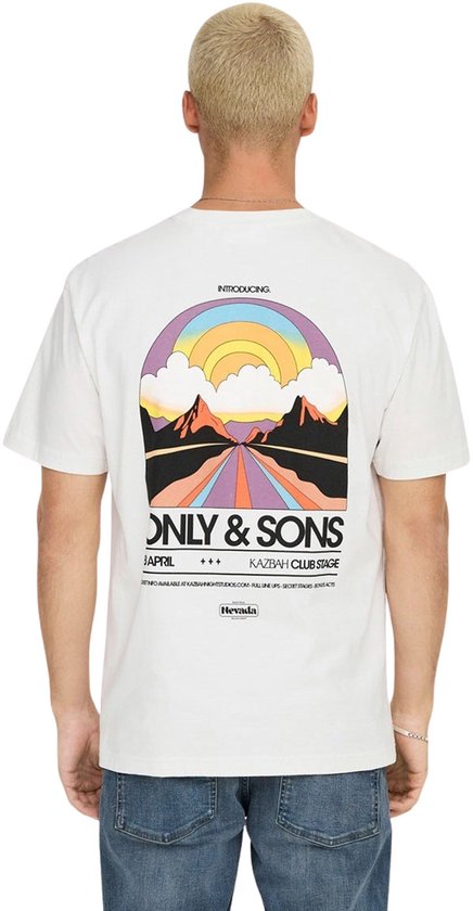 T-shirt Only & Sons Onskazbah Print Rlx Ss Tee 22033751 Cloud Dancer/kazbah Clo Hommes Taille - L