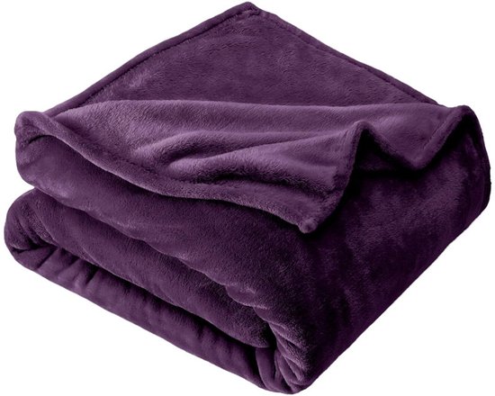 1 stuks Knuffelige Pluizige Deken Bank - Zacht/Warm/Lichtgewicht Bankdeken Bankdeken voor Bank/Bed/Bank, Flanel Fleece Deken, 100X150cm,diep paars