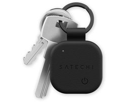 Satechi FindAll Kunstlederen Sleutelhanger met FindMy – Ingebouwde Apple Find My tracker – Terug te vinden via ieder Apple device – Uitgerust met geluidssignaal - Zwart