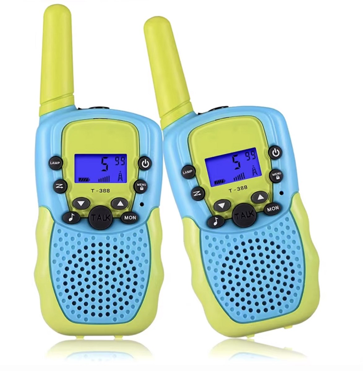 Playos® - Walkie Talkie - Groen/Blauw - tot 3 km - met Zaklamp - Rollenspel Speelgoed - Buiten Speelgoed - Sinterklaas