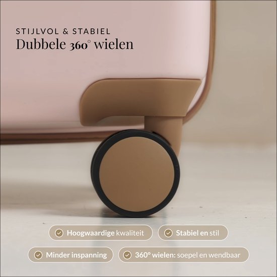 SUITSUIT Reiskoffer 66x43x24 - Reiskoffer met wielen - Lichtgewicht koffer - Veilig TSA cijferslot - 59L koffer inhoud - Fusion Reiskoffers Rose Pearl - Roze