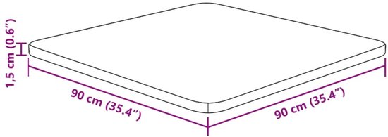 Plateau de table vidaXL - Table - Plateau de table en bois - Tables - Plateau de table carré 90 x 90 x 1,5 cm Chêne massif marron clair