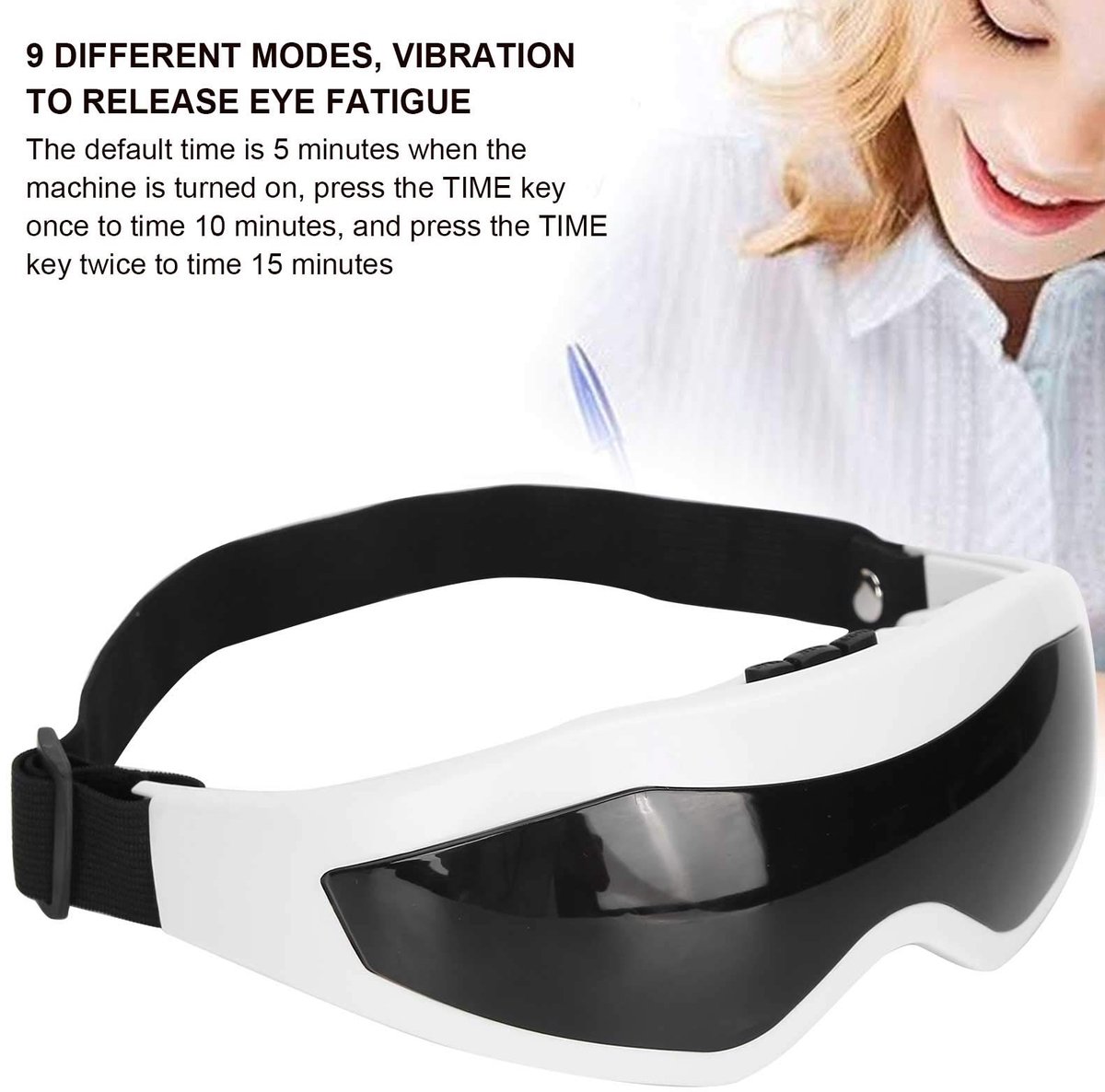 Oogmassager, elektrische oogmassager, magnetische massagebril om vermoeidheid te verlichten, trillende oogmassager om vermoeidheid van de ogen, donkere kringen en wallen te verlichten thumbnail 2