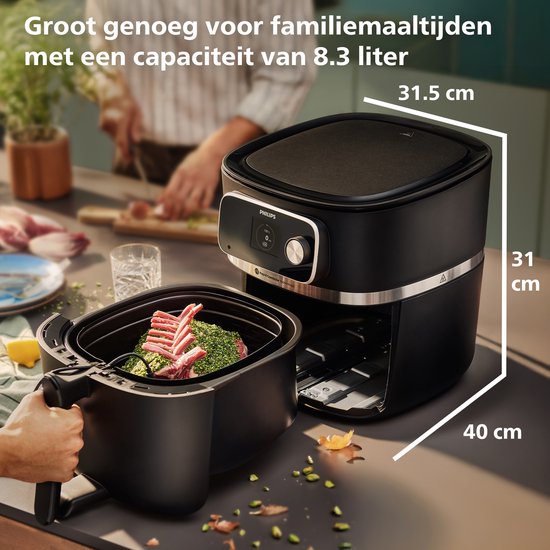 Philips Airfryer Combi Connected 7000 Series - HD9880/90 - 8,3 litres (XXL) - Friteuse à air chaud - Rapid Combi Air - Quickclean