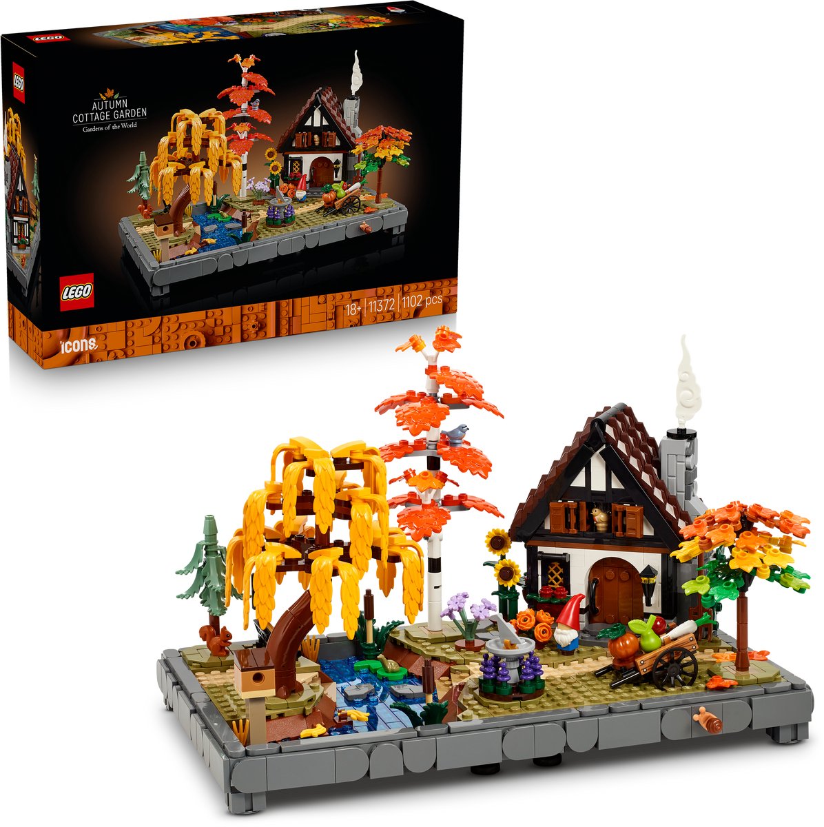 LEGO Icons Herfsttuin met Cottage Herfstdecoratie - Bouwpakket voor Volwassenen - 11372 – foto 2