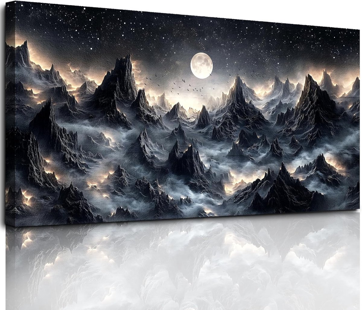 Stijlvol Modern Canvas 59x119 Cm – Donkere Nacht Fantasie - Unieke Wanddecoratie Voor Elke Ruimte