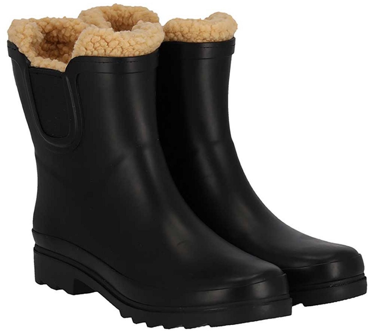 Zwarte gevoerde Chelsea damesregenlaars Rubber Rain Boots van XQ - maat 40