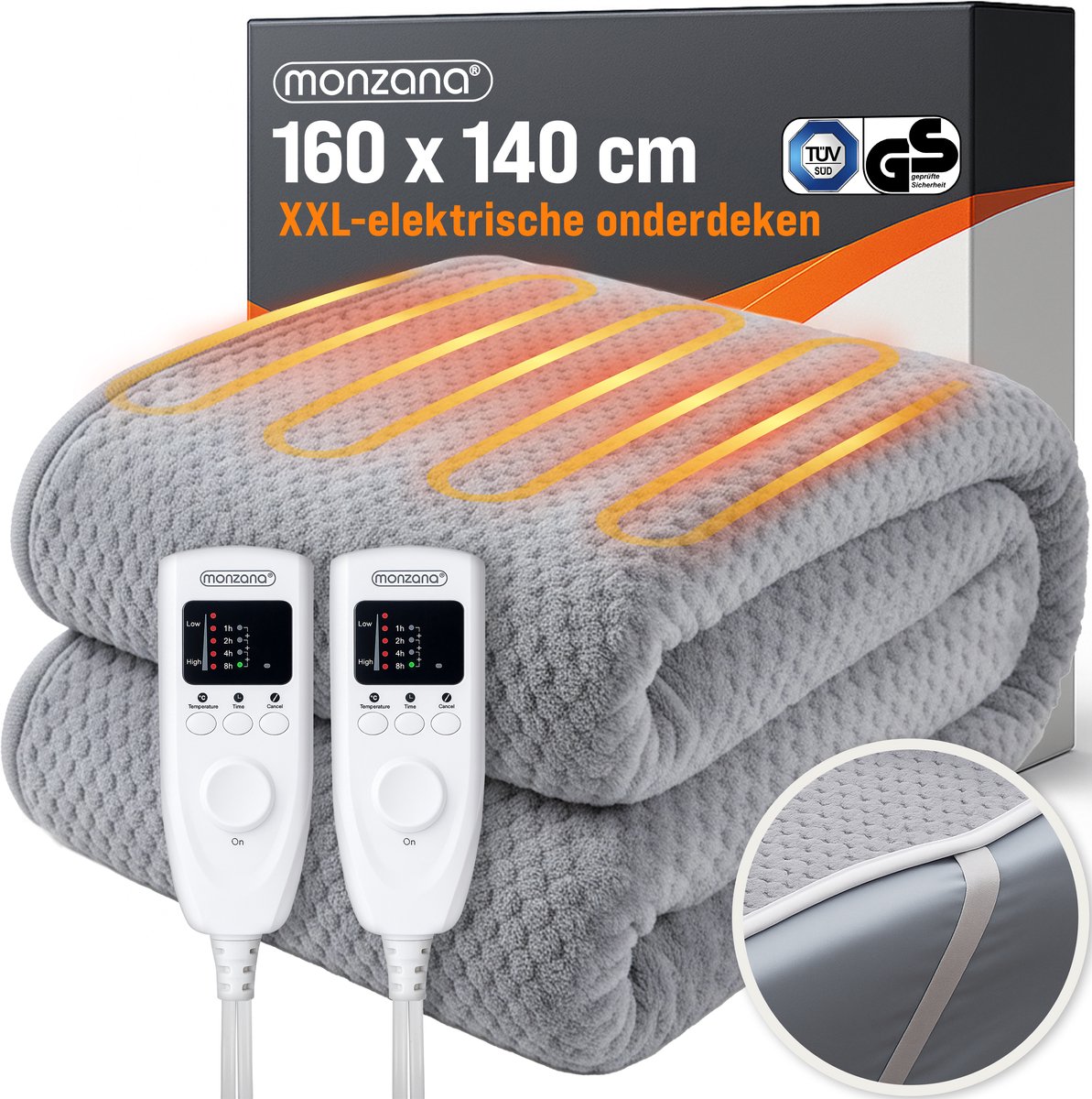 Monzana Warmtedeken Elektrisch Fleece 160x140cm Koraal - Monzana - €53,95