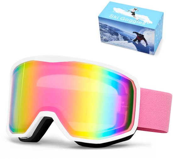 Unisex skibril - Dubbellaagse winddichte bril - Skibril met anticondens- en UV-bescherming - Skibril voor volwassenen en kinderen