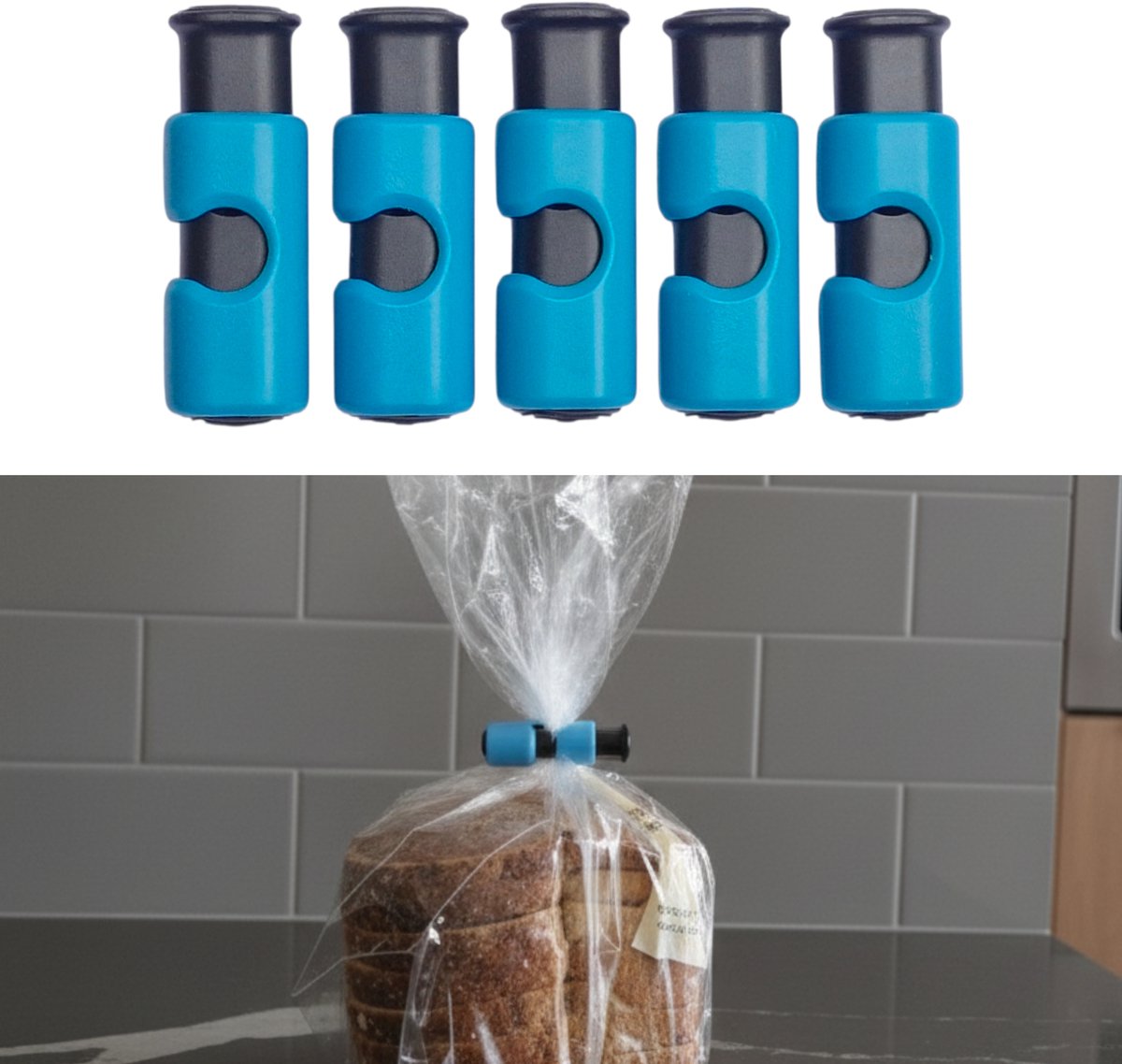 Vershoudclips - Broodzaksluiter - Zaksluiter - Vershoudklem - 5 stuks