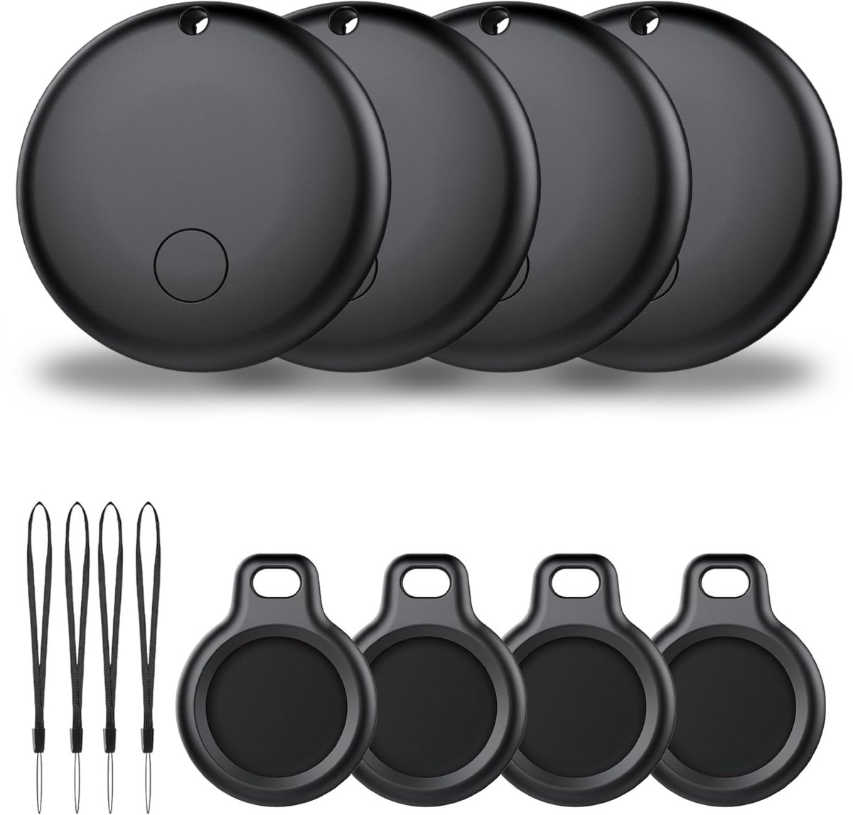 Buzzy GPS Tracker Android – 4 stuks - voor Hond en Kat - Werkt met Google 'Find Hub app' – Zonder Abonnement – GPS Tracker voor Auto, Hond, Kat, Kind & Bagage – Zwart