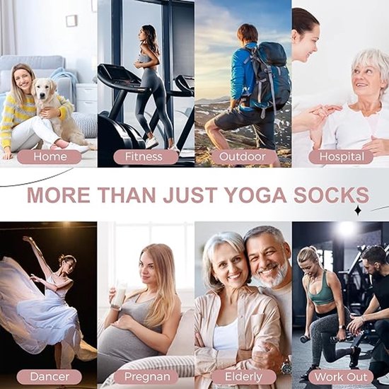 6 paar - Sokken - Sportsokken - Antislip Sokken - Yoga Sokken - sokken dames - Antislip Yoga Pilates Sokken - Professionele Yogasokken Dames - Dames hoge Pilates - Fitness Sokken - Antislip sportsokken van Merkloos — afbeelding 5
