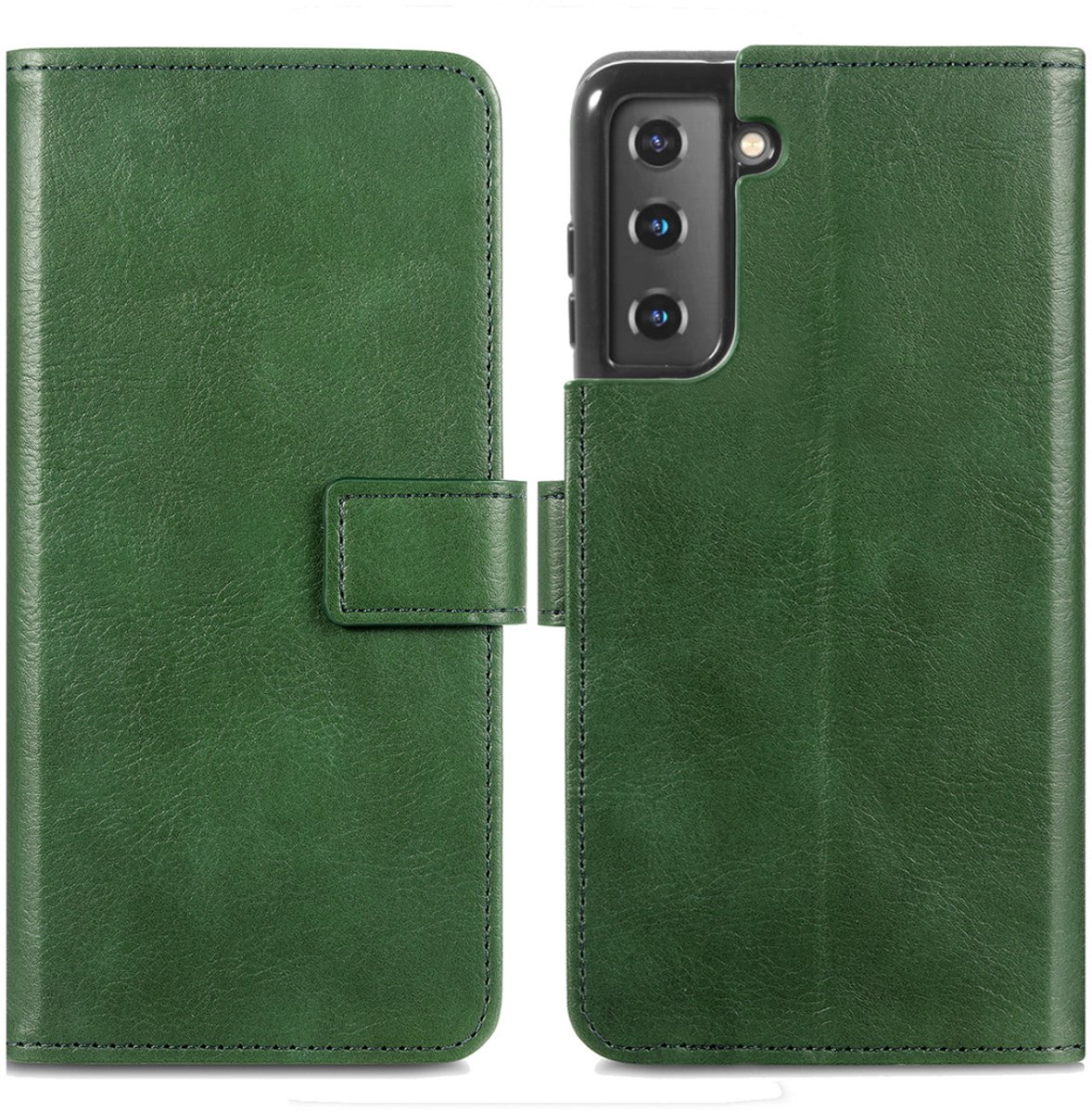 imoshion Hoesje - Geschikt voor Samsung Galaxy S21 Plus - Luxe Bookcase - Groen