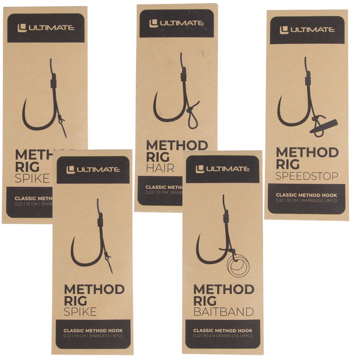 Ultimate Method Feeder Barbless Rig Pack (40pcs) - Witvis Onderlijn