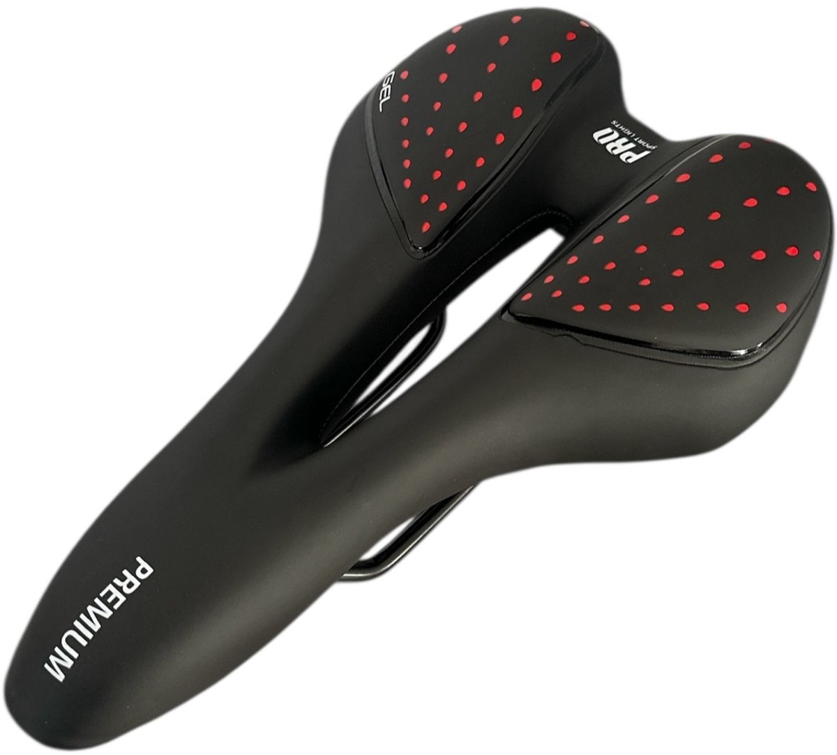 Fietszadel Dames Heren Premium Royal Gel Zwart 270x160mm Pro Sport Lights