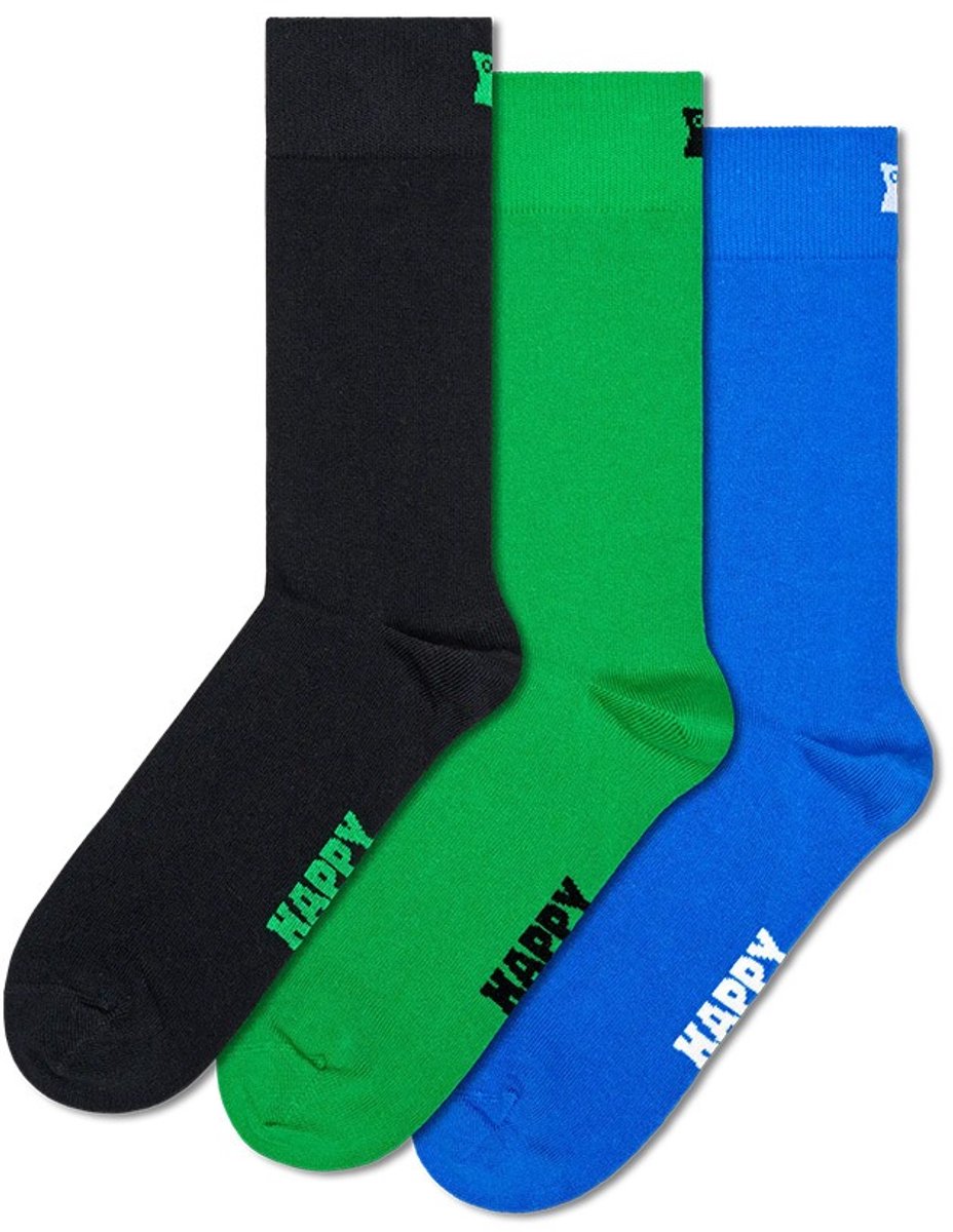 Happy Socks unisex 3P sokken solid multi