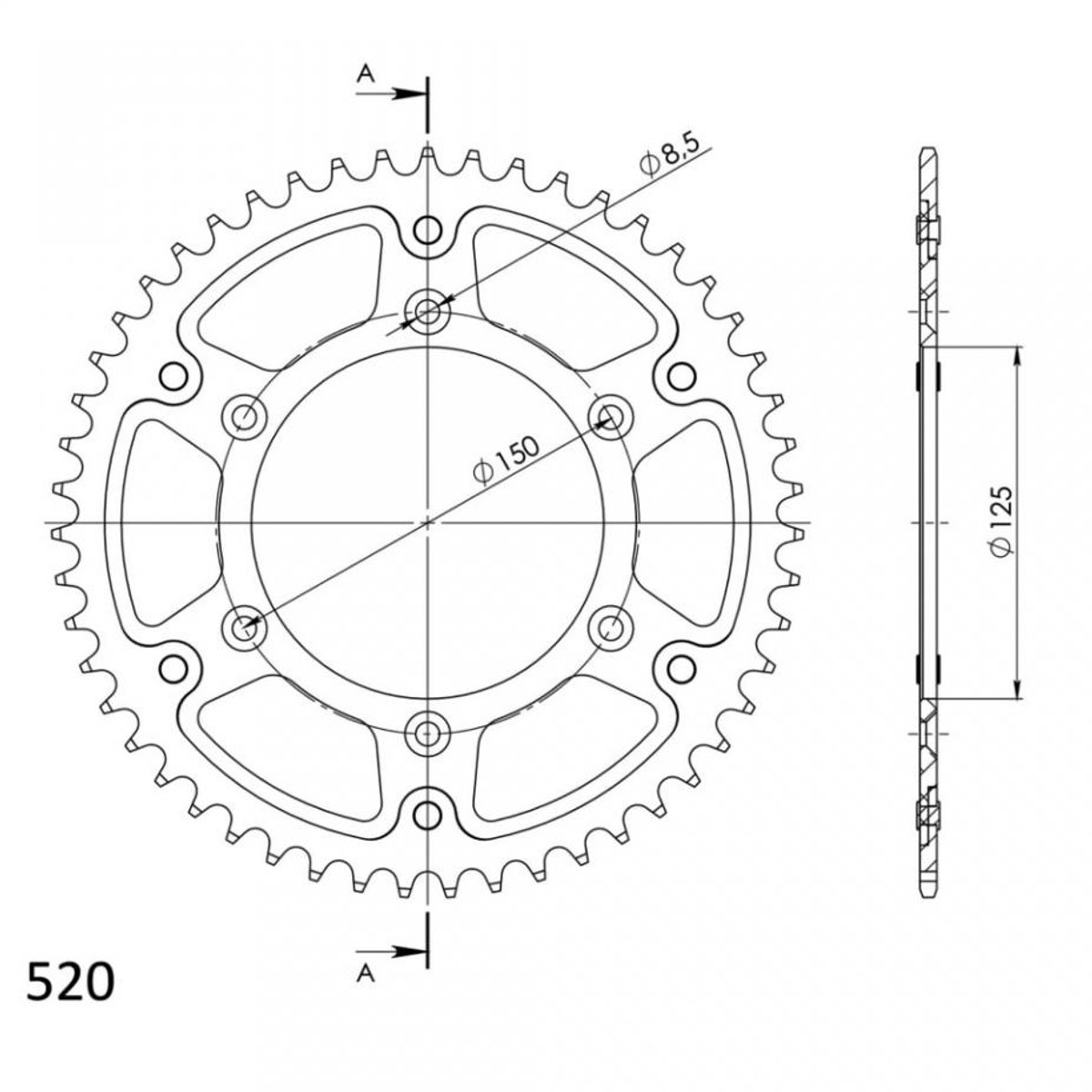 Couronne de transmission SUPERSPROX pour moto KTM 500 EXC 2012 à 2018 Neuf